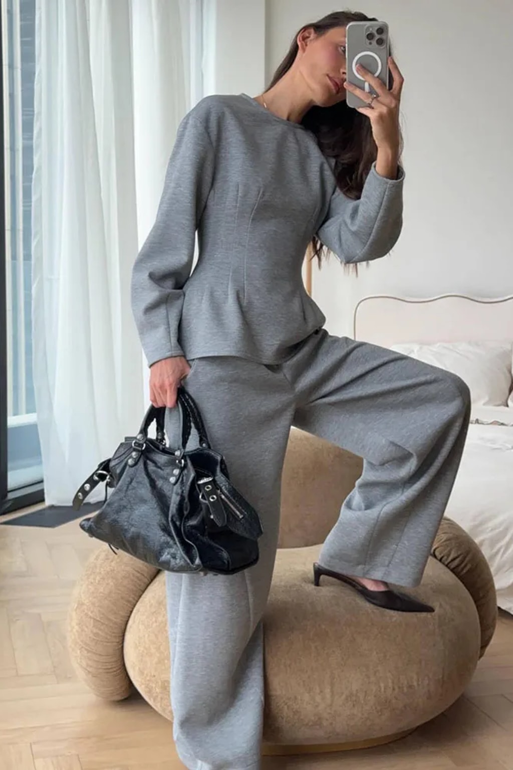 Tracksuit 2 Piece Set With Wide Leg Pants - 4