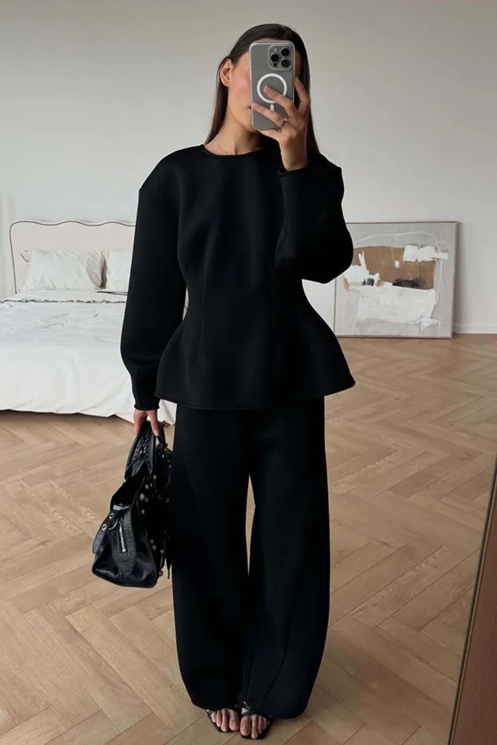 Tracksuit 2 Piece Set With Wide Leg Pants - 7