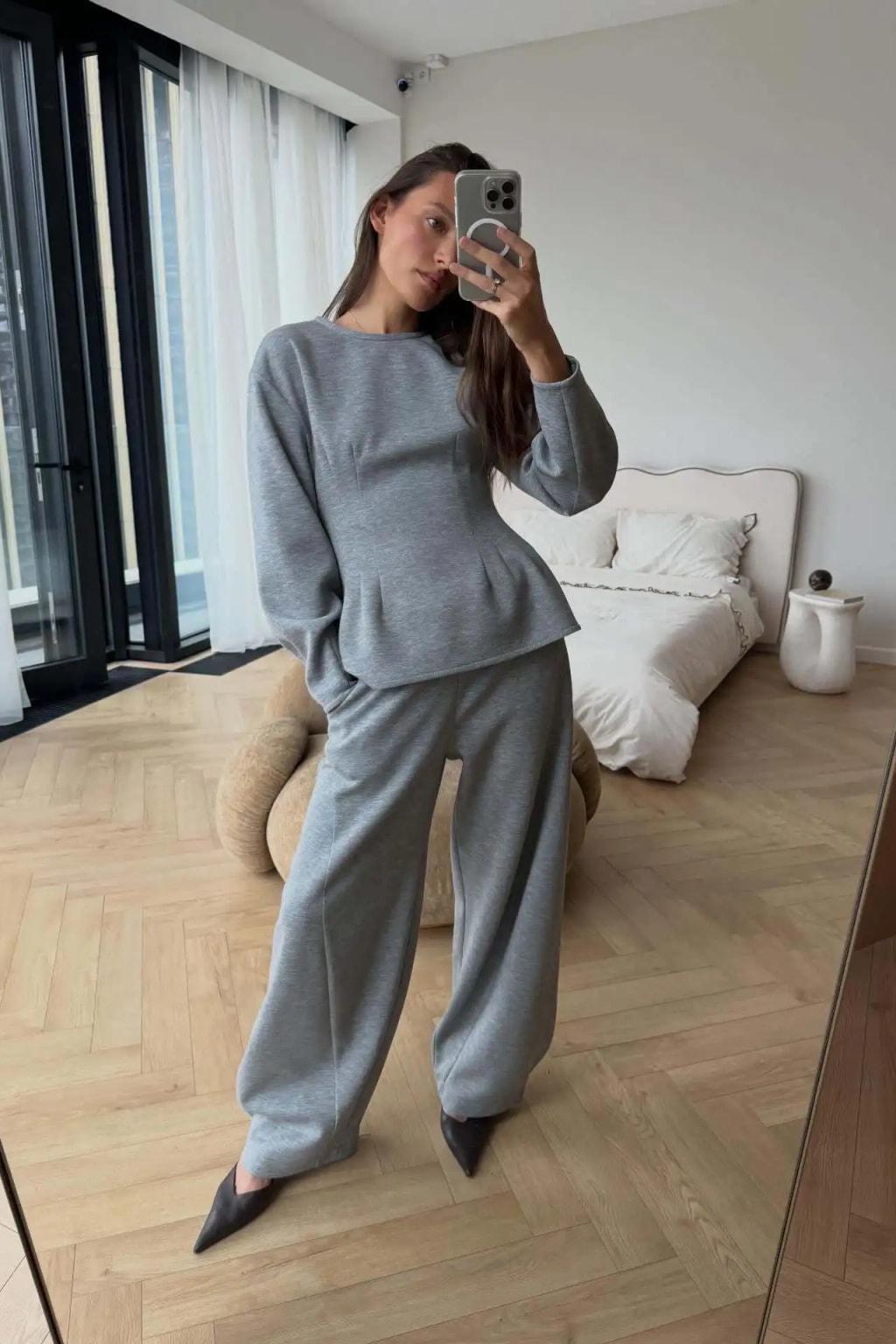 Tracksuit 2 Piece Set With Wide Leg Pants - 5