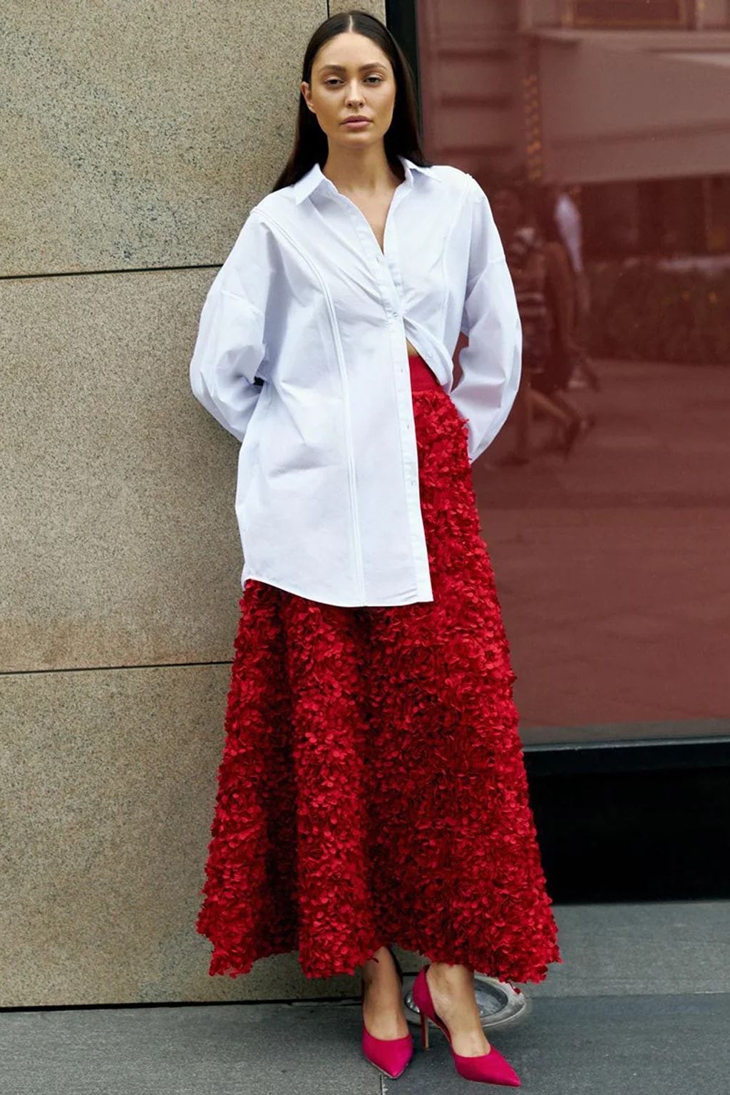 Cotton Linen Maxi Skirt High Waisted A-Line - 7