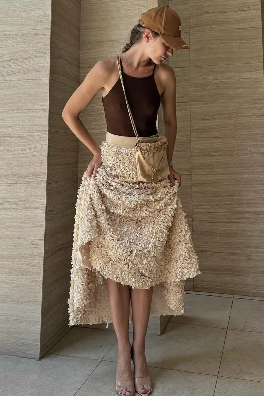 Cotton Linen Maxi Skirt High Waisted A-Line - 4