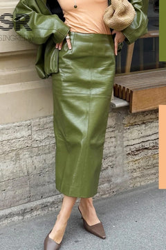 Maxi Skirt Sleek Zipper Streetwear - 18