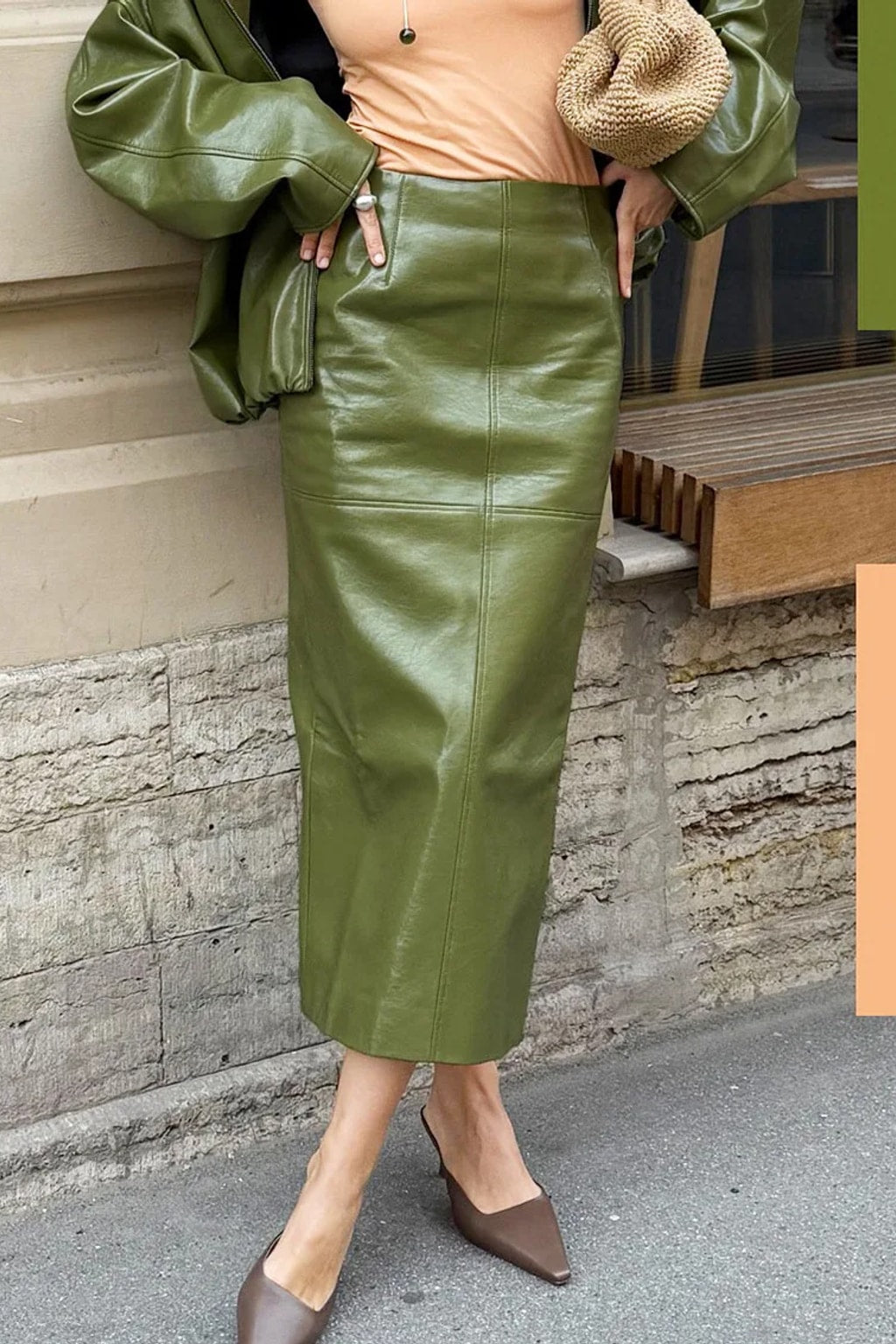 Maxi Skirt Sleek Zipper Streetwear - 3