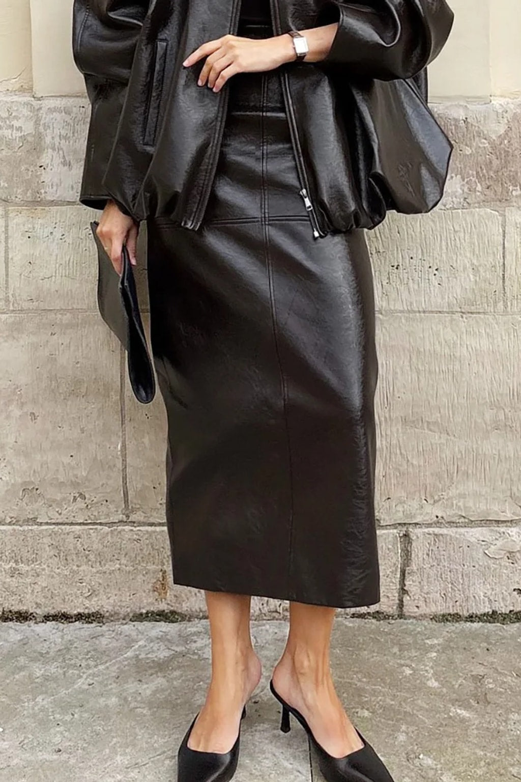 Maxi Skirt Sleek Zipper Streetwear - 8