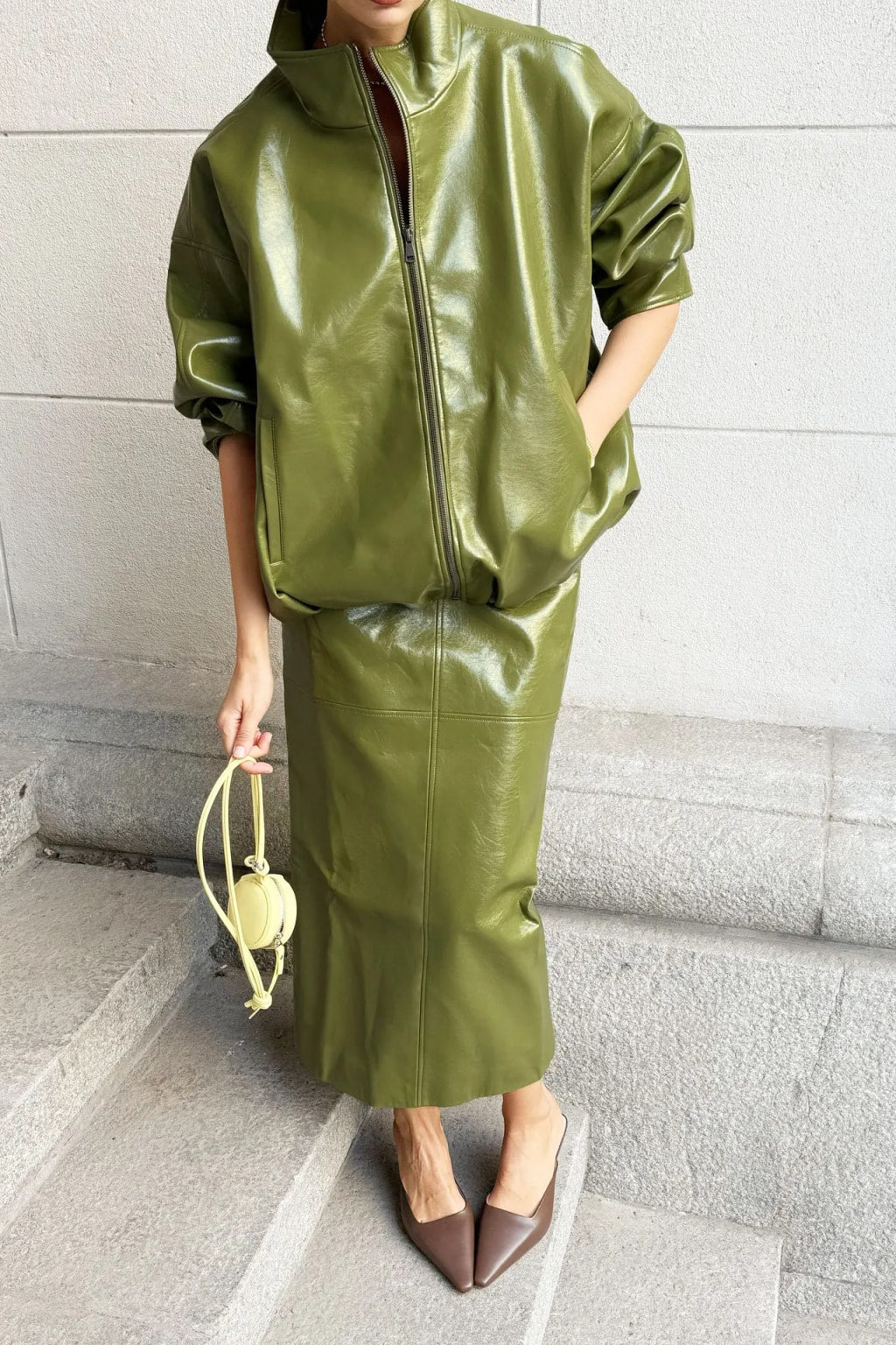 Maxi Skirt Sleek Zipper Streetwear - 7