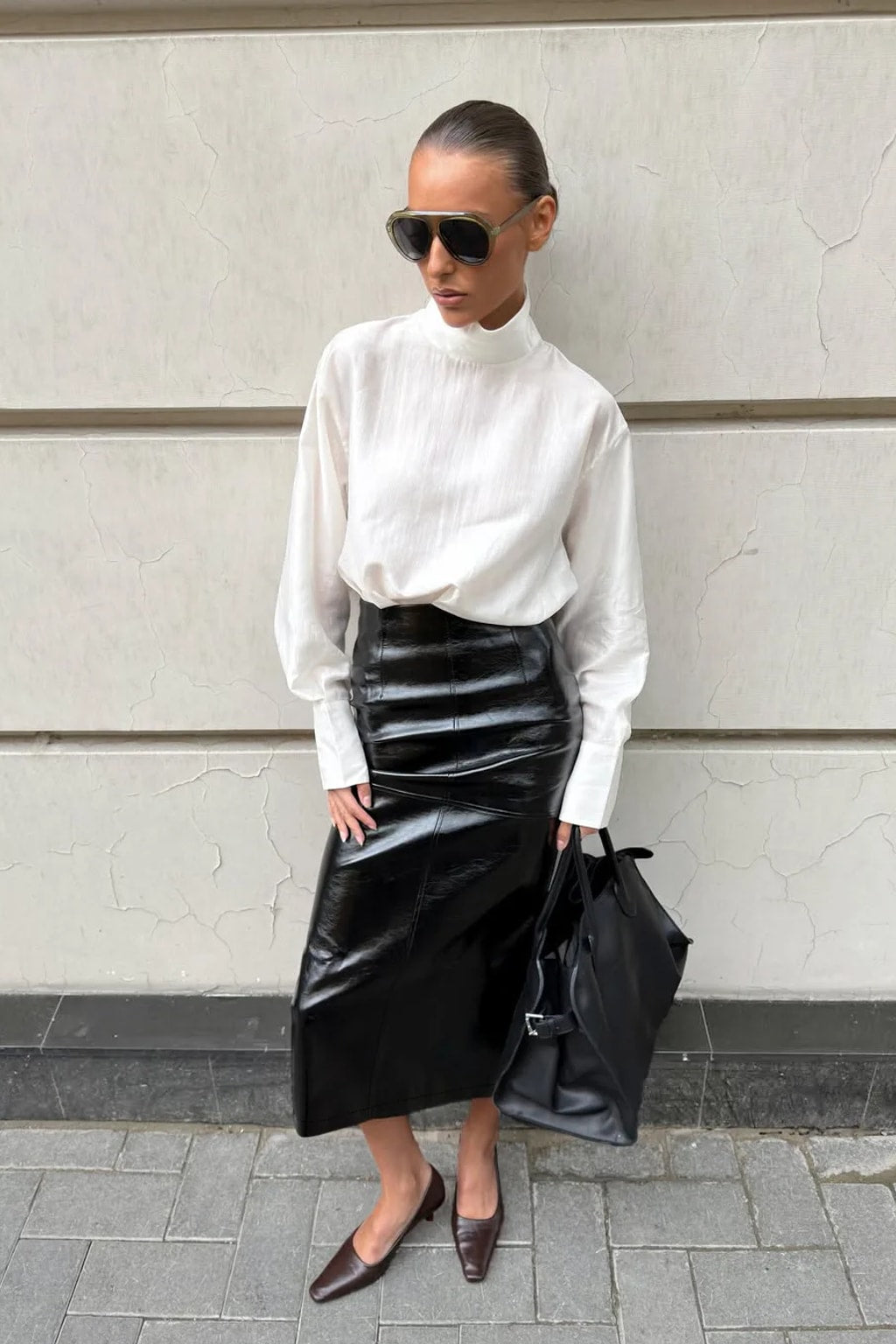 Maxi Skirt Sleek Zipper Streetwear - 17