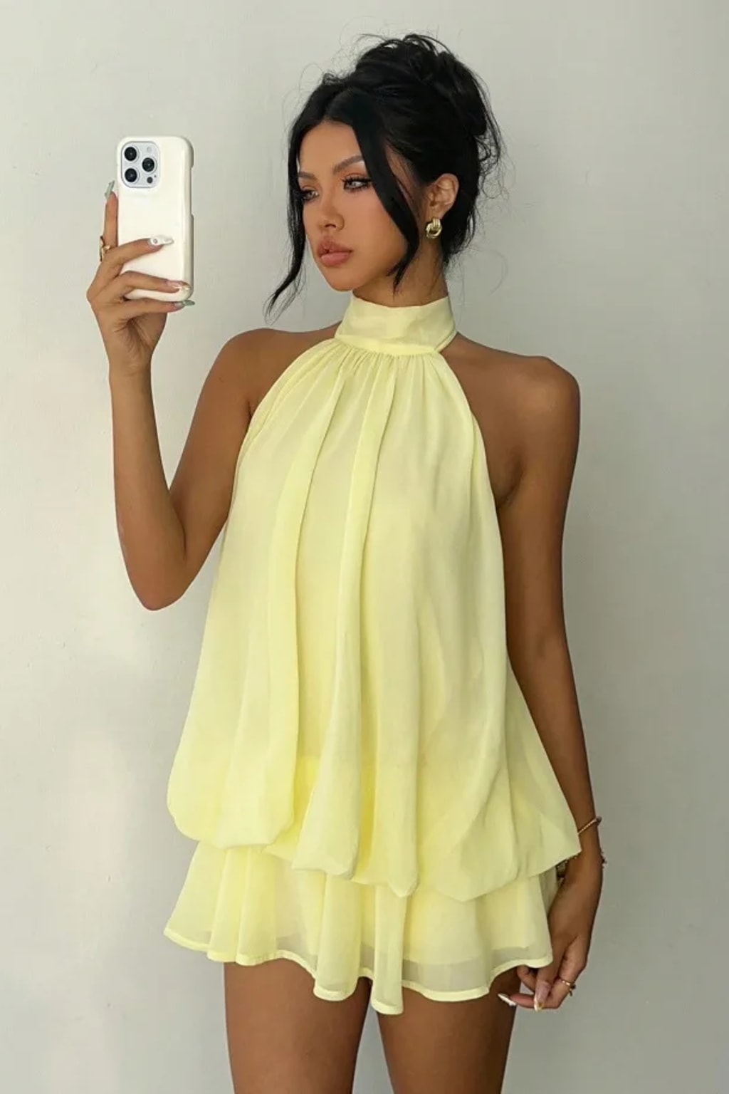 Dress Halter Backless Tie Waist - 2