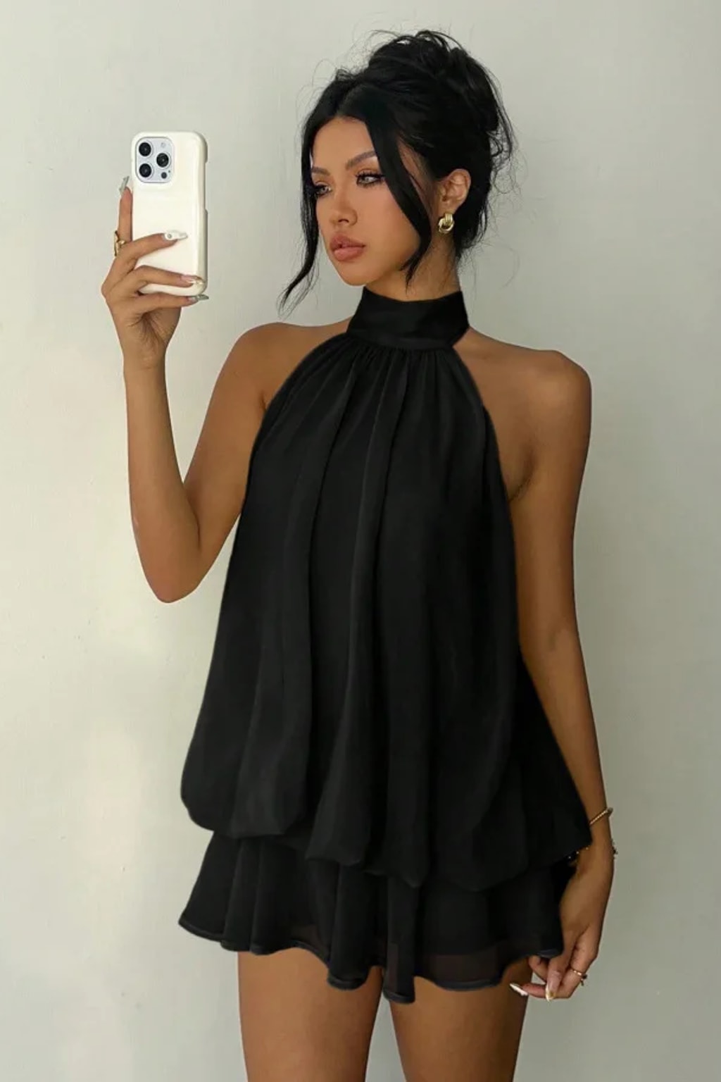 Dress Halter Backless Tie Waist - 8