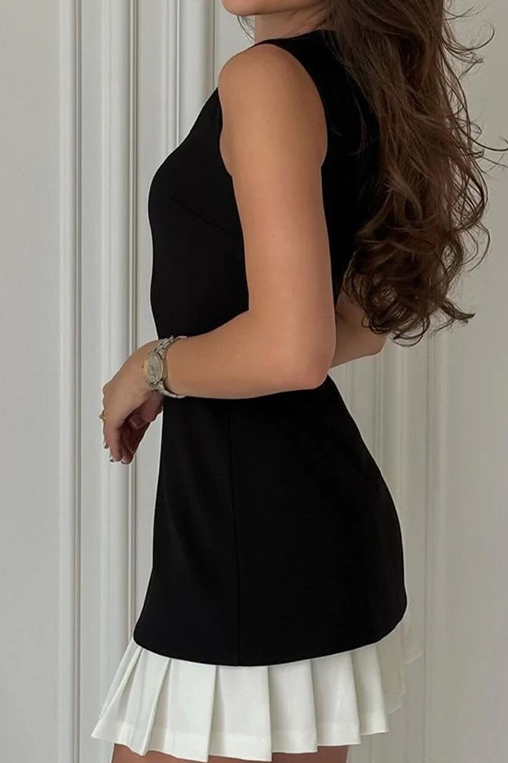 Knit Mini Dress Sleeveless A-Line Tank Style - 6