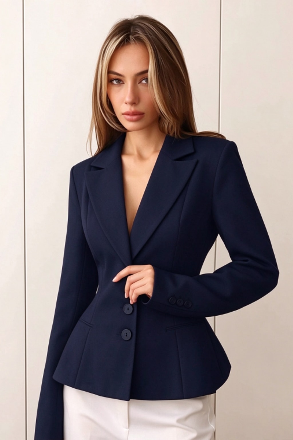 Tailored Jacket Elegant Fitted Blazer - 2