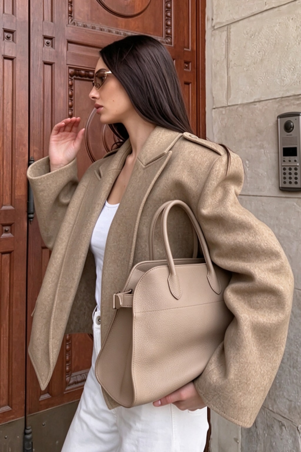 Polyester Jacket Cropped Lapel Chic Outerwear - 3