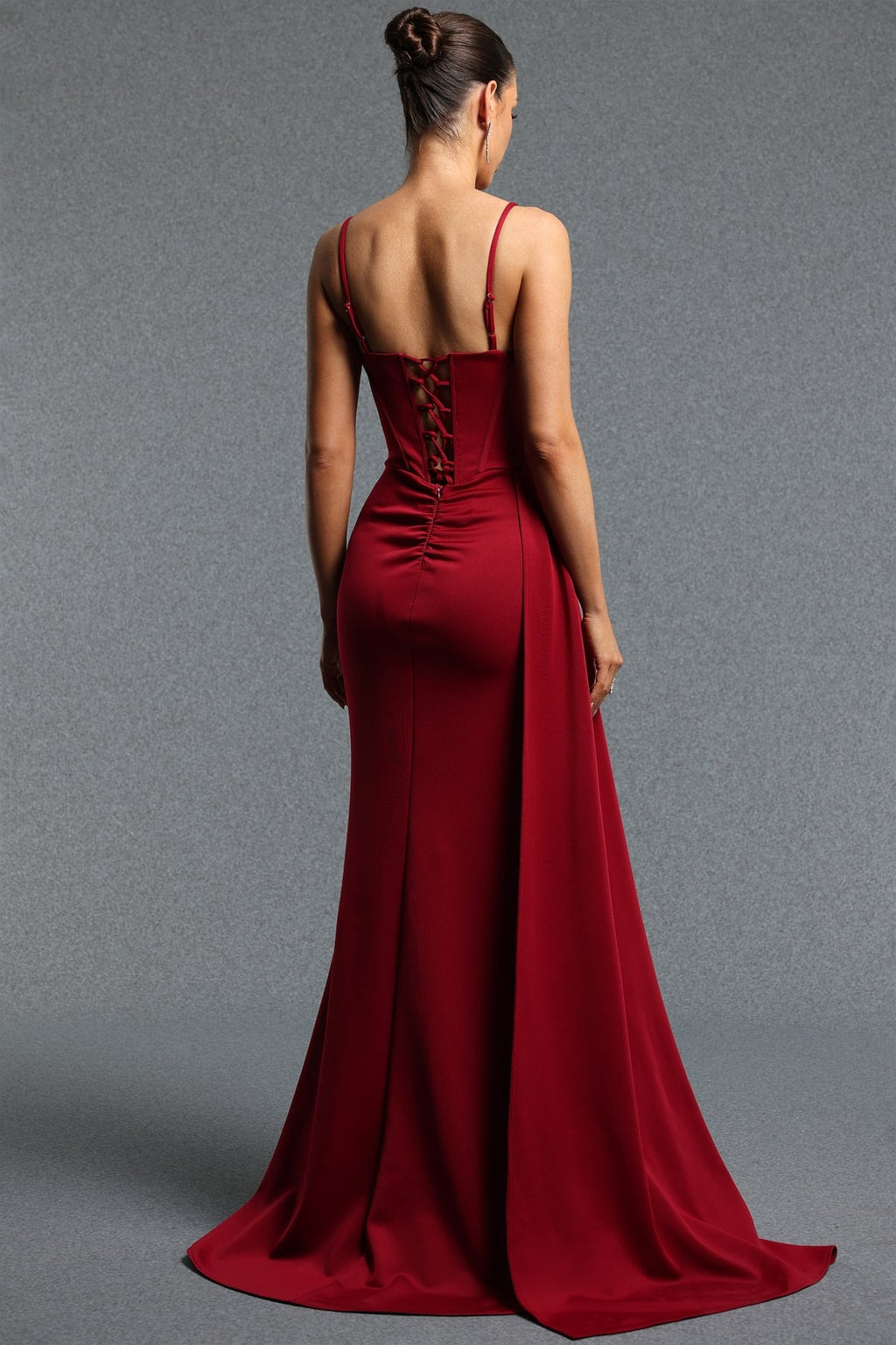 Knit Maxi Dress V Neck Rhinestone Slit Glamorous - 4