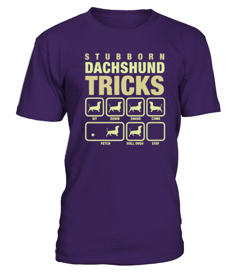 Stubborn Dachshund Tricks T-Shirt - Purple