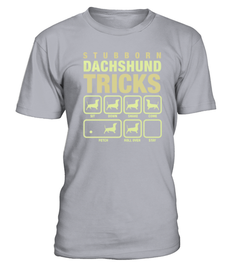 Stubborn Dachshund Tricks T-Shirt - Sport Grey