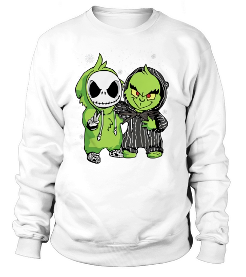 Baby Jack Skellington and Grinch Christmas Sweatshirt Unisex