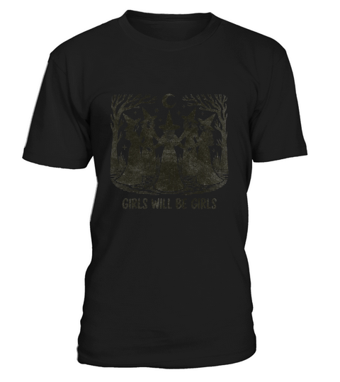 Halloween Vintage Witch Girls Will be Girls T-Shirt Unisex