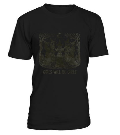 Halloween Vintage Witch Girls Will be Girls T-Shirt Unisex