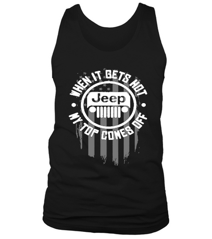 When it gets hot my top comes off Jeep shirt - Ladies Flowy Tank Tank Top Unisex