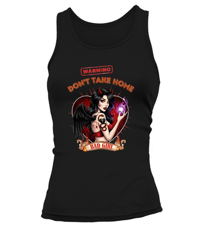 Pinup Grease Monkey Vintage Poster Warning Tank top Woman