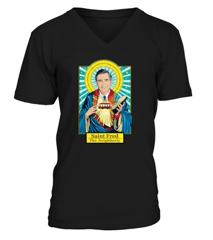 Saint Fred Mr Rogers V-Neck T-shirt