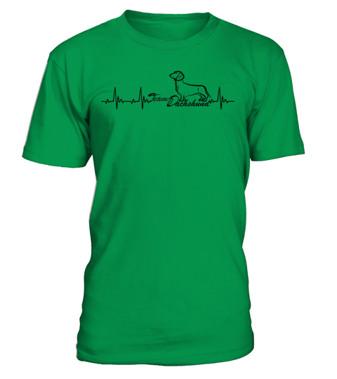 Wiener Dog Heartbeat With Team Dachshund T-Shirt - Irish Green