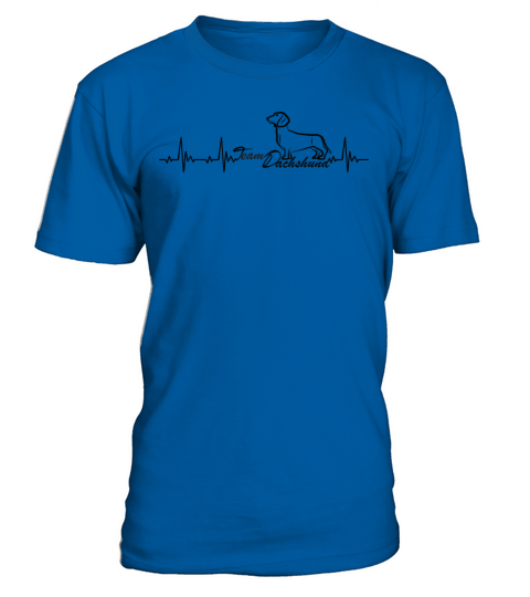Wiener Dog Heartbeat With Team Dachshund T-Shirt - Royal Blue