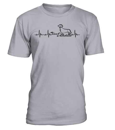 Wiener Dog Heartbeat With Team Dachshund T-Shirt - Sport Grey