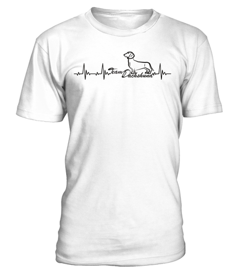 Wiener Dog Heartbeat With Team Dachshund T-Shirt - White